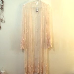 Gorgeous sheer blush lace cover up